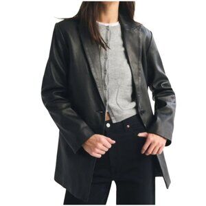 Abercrombie & Fitch Black Leather Blazer